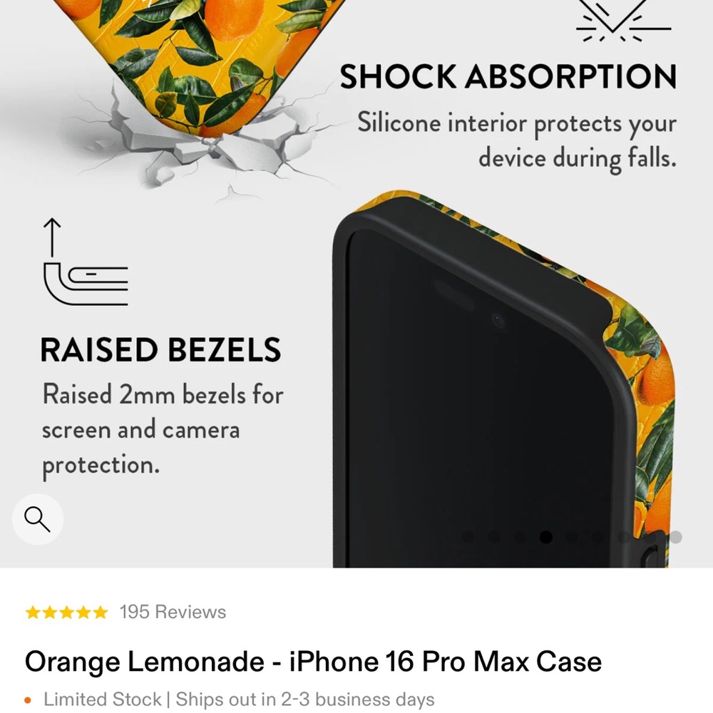 Orange Pattern Phone Case - Picture 5 of 9